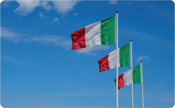 Umzug Italien Flags